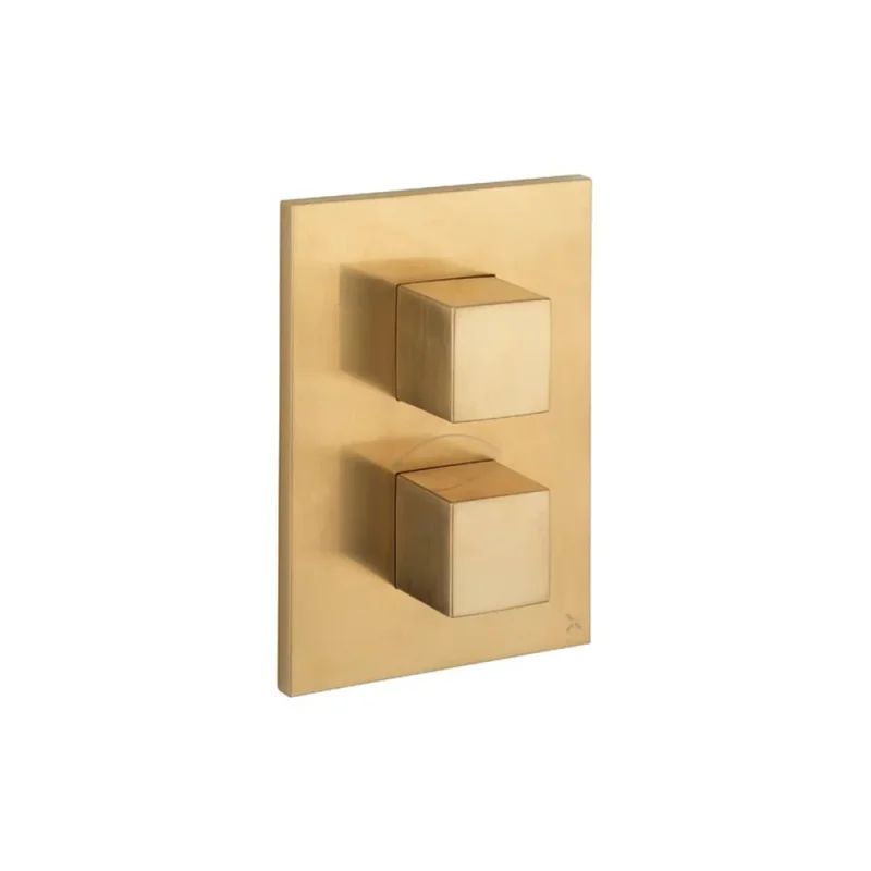 Crosswater Crossbox WaterSquare / Verge 3 Outlet Trim & Levers Brushed Brass product image - Image 3