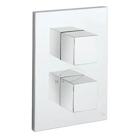 Crosswater Crossbox Verge 3 Outlet Trim & Levers Chrome detail view - Image 2