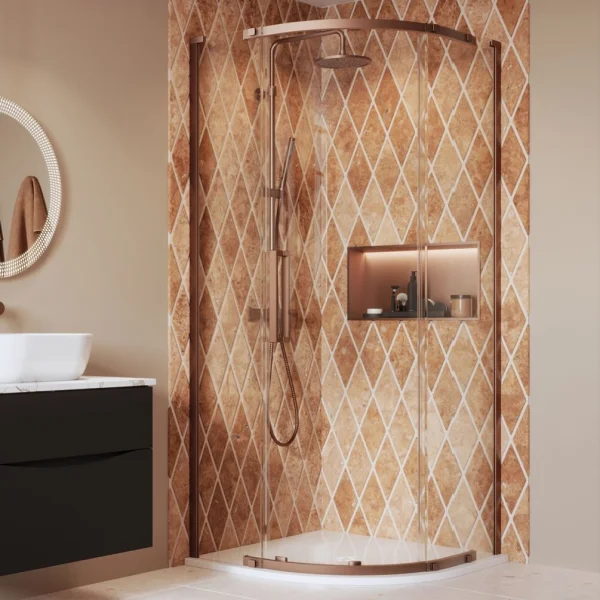 Crosswater Asura 8mm Quadrant Door 800 x 800 Brushed Bronze