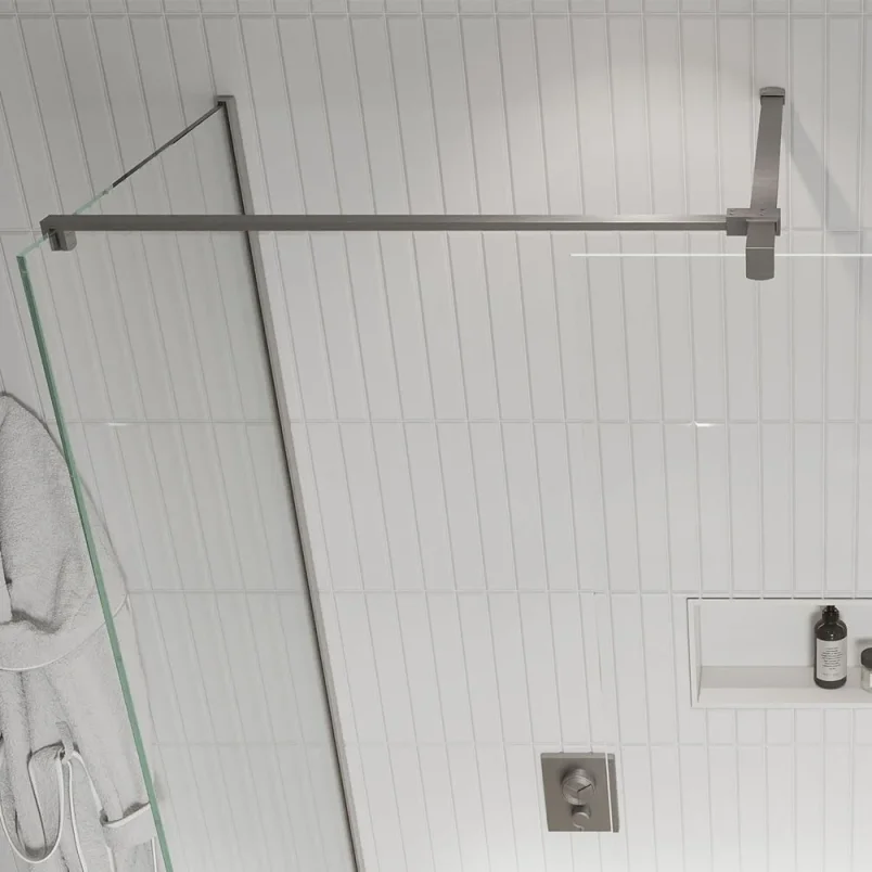 Crosswater Gallery T Brace Bar Brushed Nickel detail view - Image 2