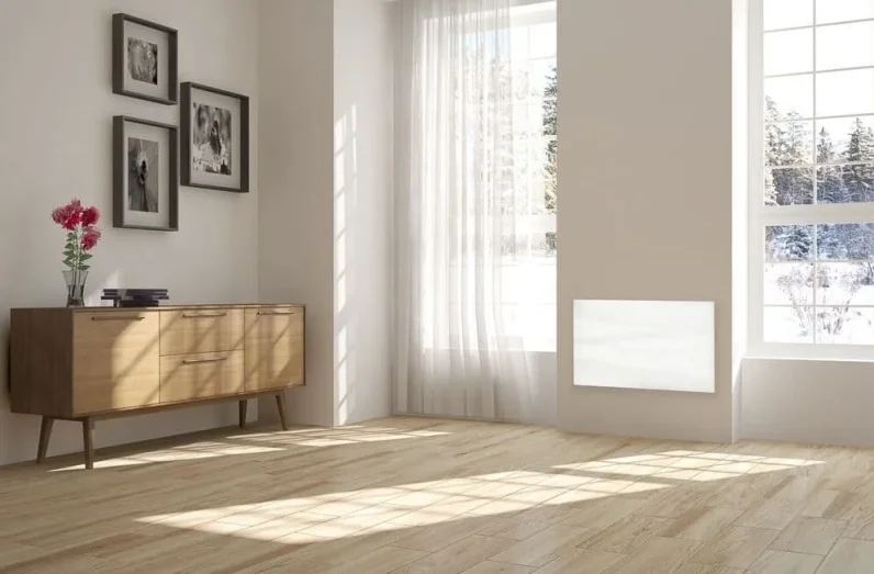 Thermosphere Flat Glass Panel Heater White 1500w detail view - Image 4