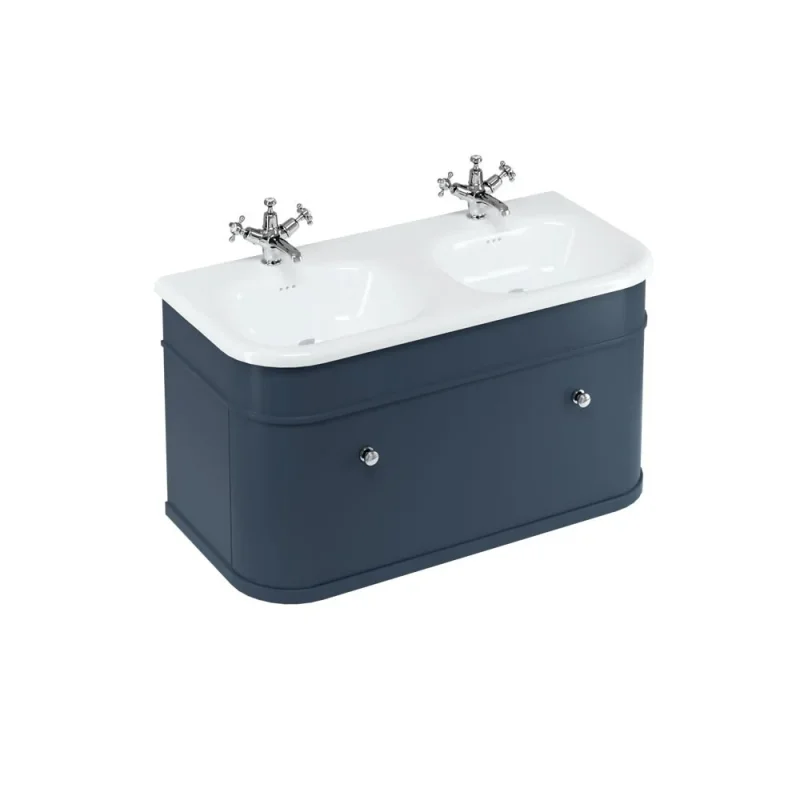 Burlington Chalfont Single Drawer Unit 1000mm Blue detail view - Image 2