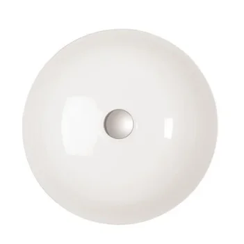 Britton Circus 390mm Basin No Overflow Gloss White detail view - Image 2