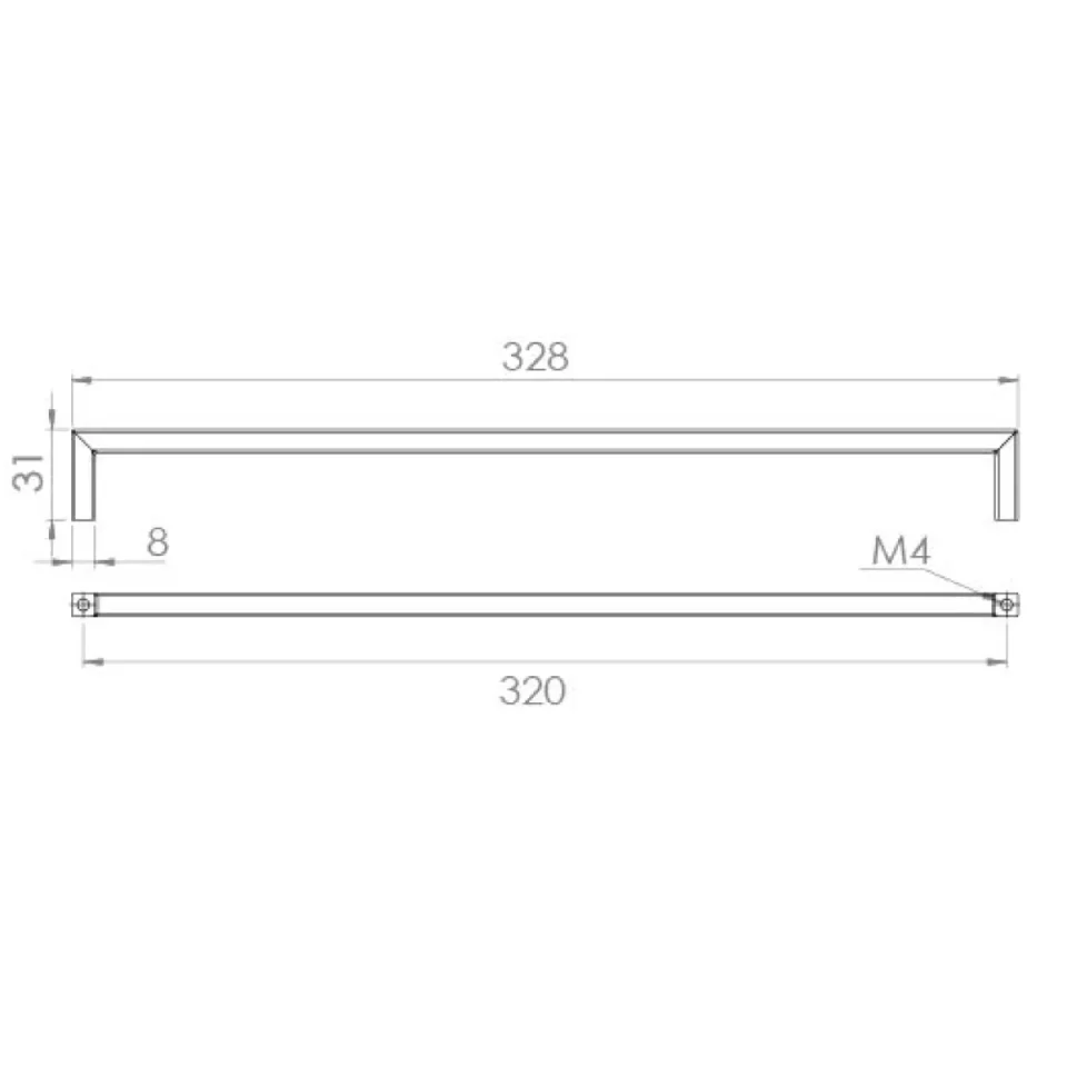 Saneux Berlin 320mm Handle - Chrome detail view - Image 3