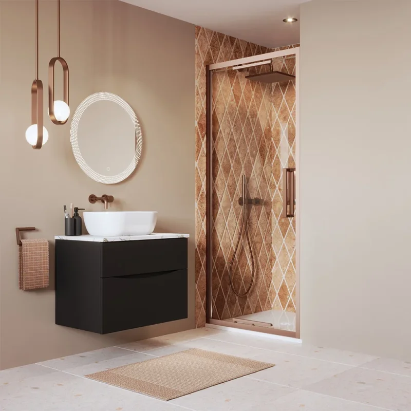 Crosswater Asura 8mm Infold Door 900 Brushed Bronze product image - Image 5