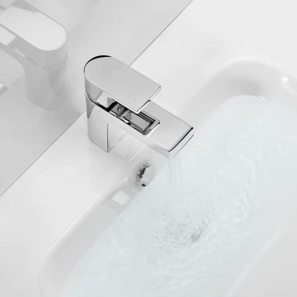 Crosswater Planet Basin Monobloc With Click Clack Waste Deck Mounted Chrome detail view - Image 3