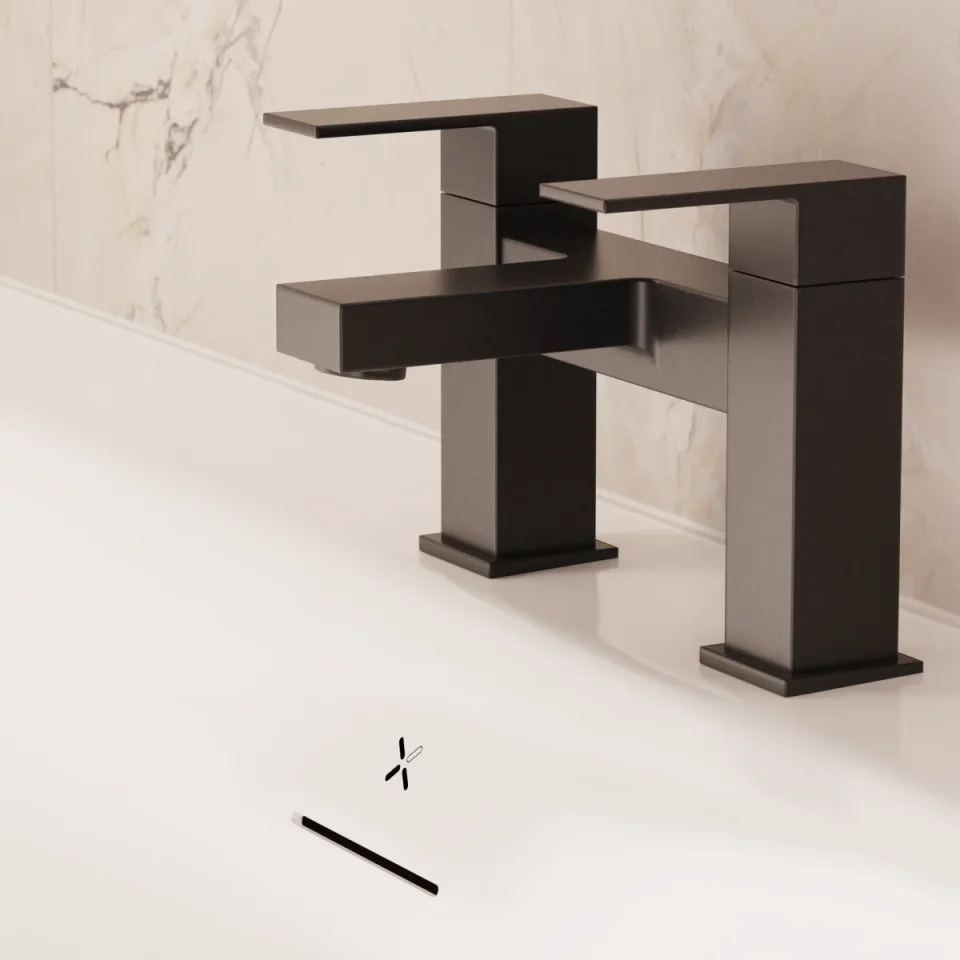 Crosswater Verge Bath Filler Matt Black detail view - Image 7