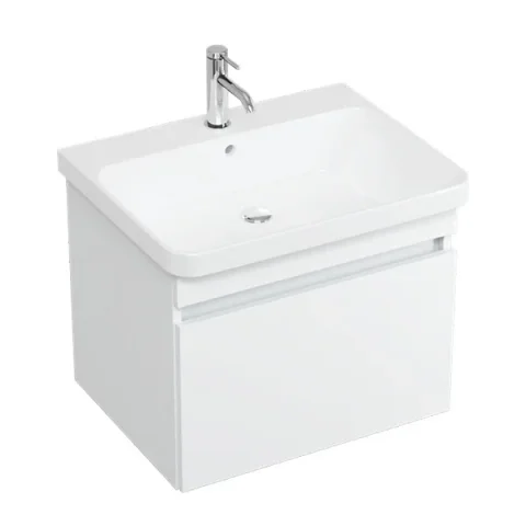 Britton Dalston 600mm Basin 1 Tap Hole White detail view - Image 2