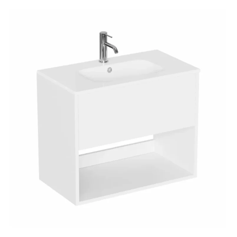 Britton Hackney Basin Unit 700mm Gloss White detail view - Image 2