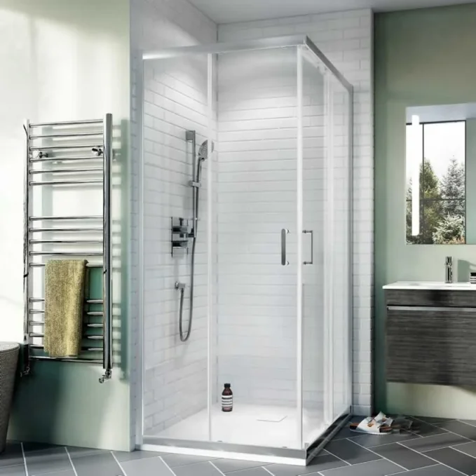 Crosswater Kai 6 Corner Entry Sliding Door 900 Silver product image - Image 2