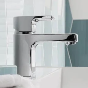 Crosswater Planet Basin Mini Monobloc with Click Clack Waste Chrome detail view - Image 2