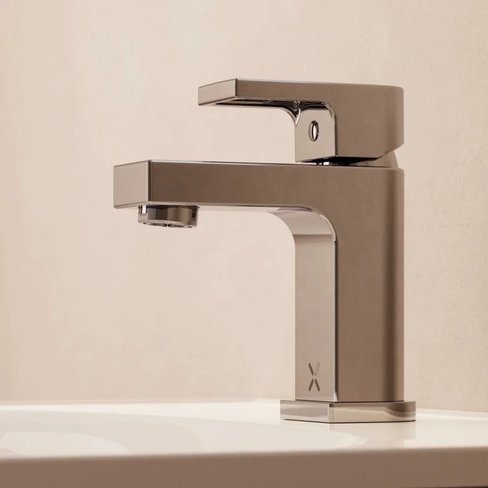 Crosswater Planet Basin Mini Monobloc with Click Clack Waste Chrome detail view - Image 6