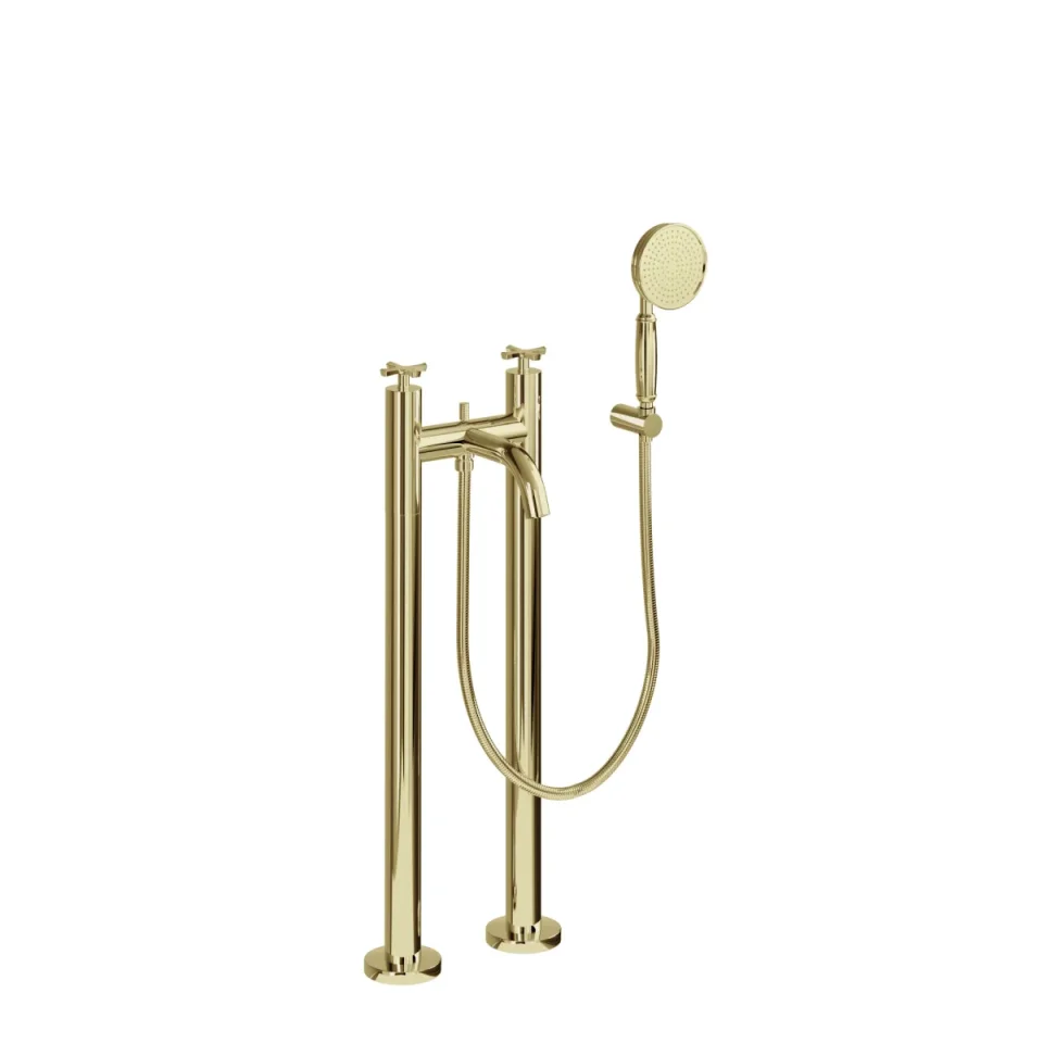 Burlington Bath Floor Standing Bath Legs Gold detail view - Image 2