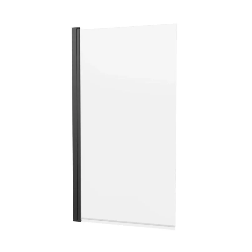 Crosswater 6mm Hinged Bath Screen 800 Matt Black detail view - Image 5