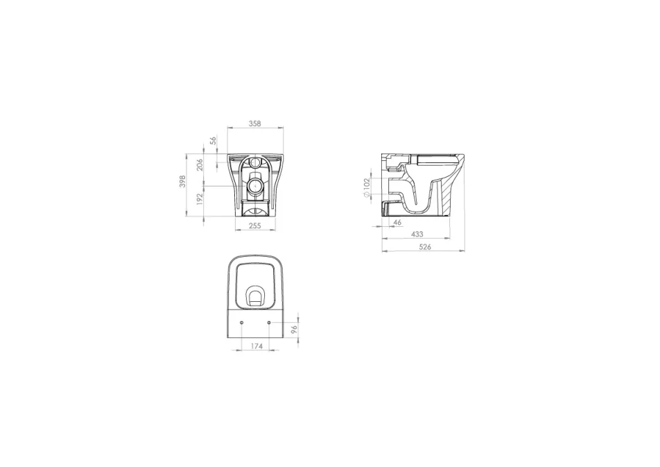 Saneux Indigo Back To Wall Wc Pan - Rimless detail view - Image 2