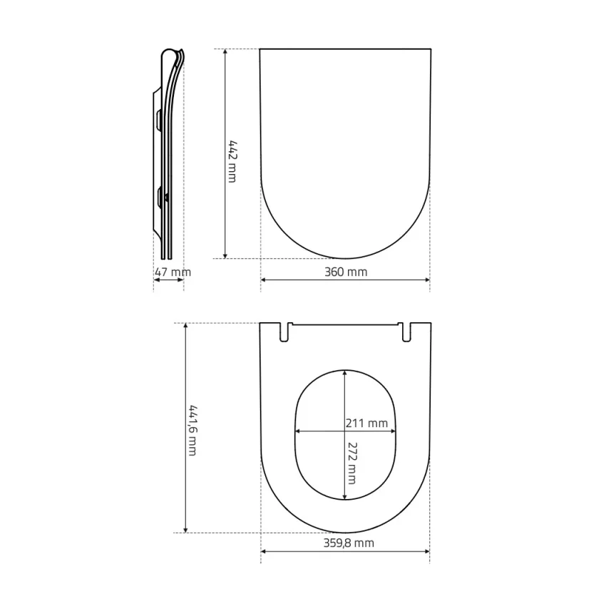 Saneux Prague Slim-line Soft Close Seat & Cover (for Pr090 & Pr096) detail view - Image 12