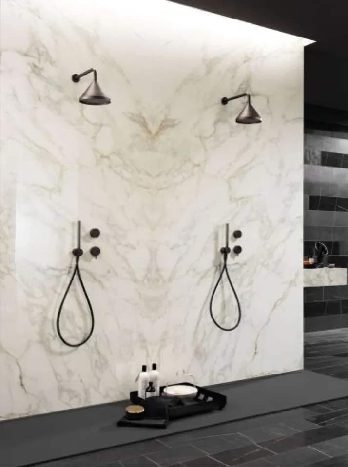 European Tiles Marmo CALACATTA GOLD 120 X 20 Rectified Matte Tile detail view - Image 4