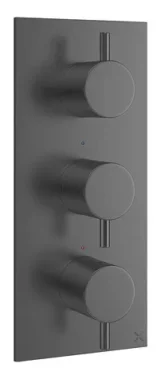 Crosswater Mpro 3 Handle Shower Handset Etched Trimset Portrait Slate detail view - Image 2