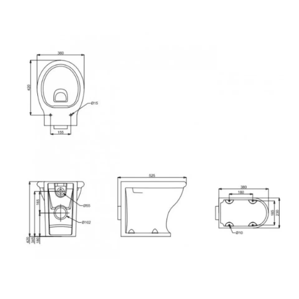 Burlington Guild Back To Wall Pan White detail view - Image 4