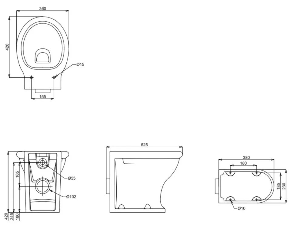 Burlington Guild Back To Wall Pan White detail view - Image 10