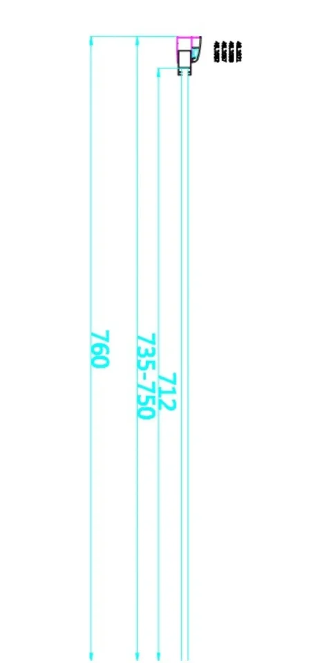 Eastbrook Vantage 2000 8mm Walkin Panel 760 X 2000 Chrome detail view - Image 4