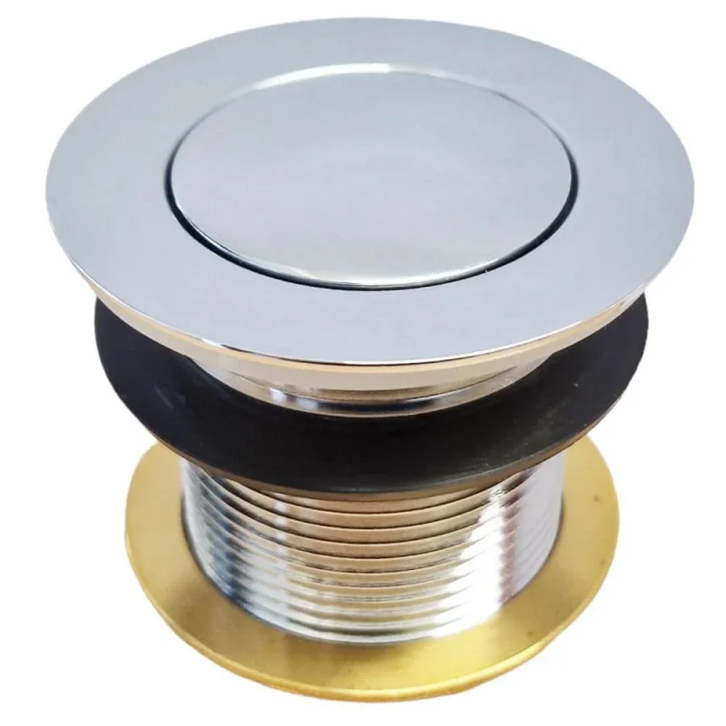 Crosswater Click-Clack Bath Waste un-slotted Chrome detail view - Image 2
