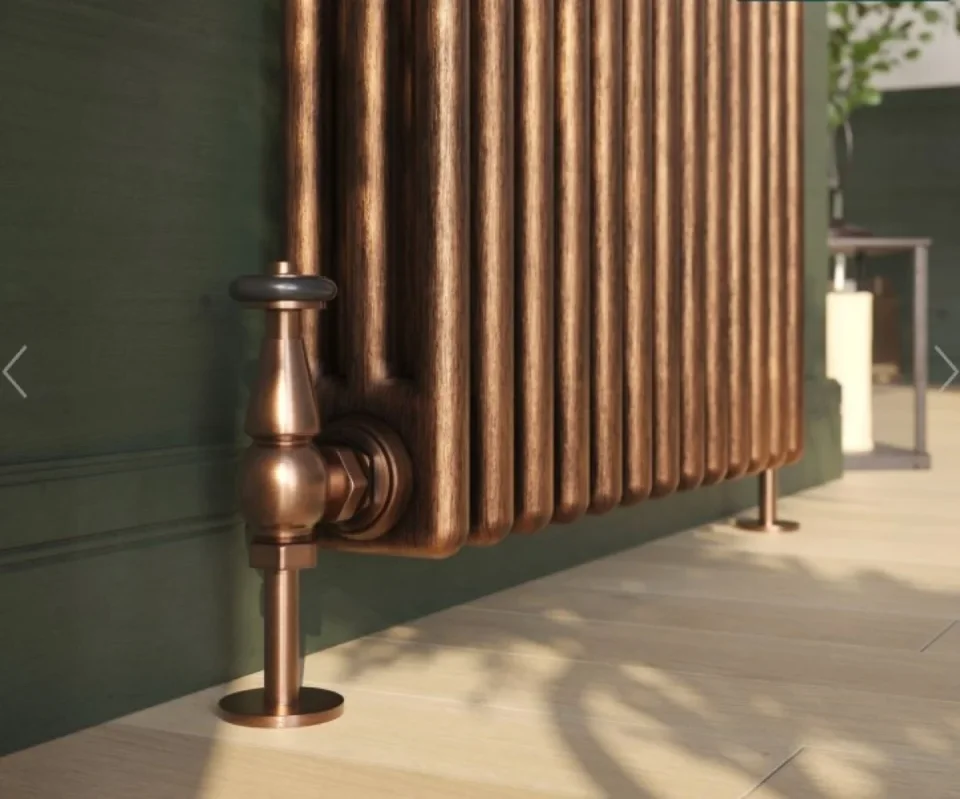 Cubico Clarence 3 Column Radiator 8 Sections 1800x380mm Antique Copper detail view - Image 4