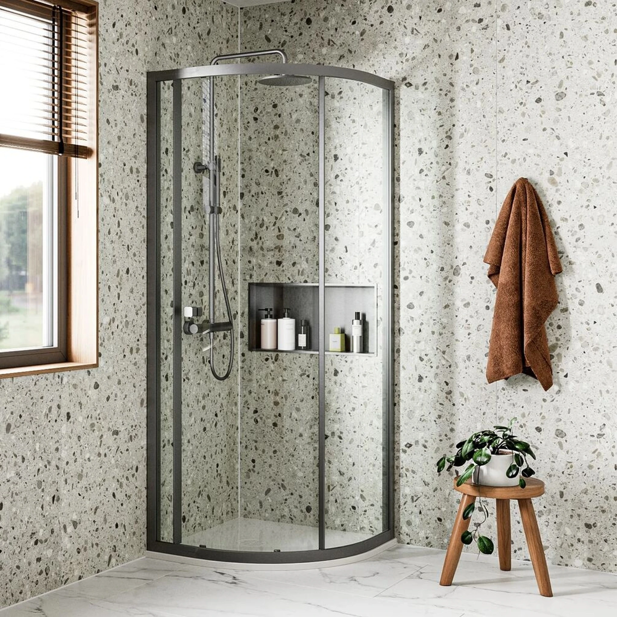 Crosswater 6mm Quadrant Single Door 900 Slate