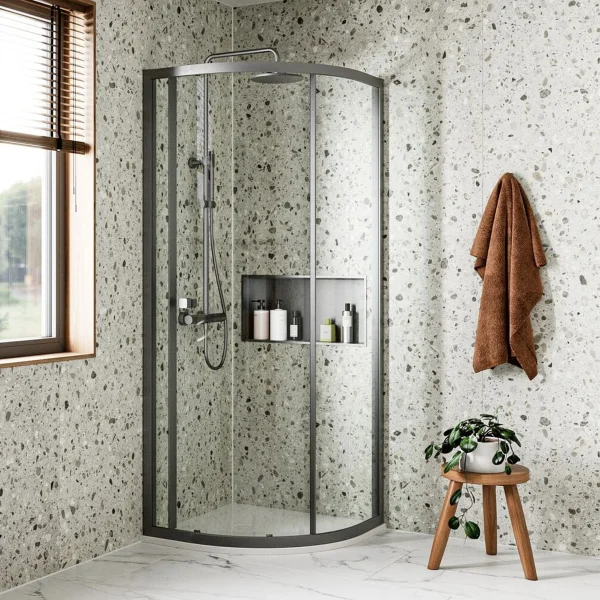 Crosswater 6mm Quadrant Single Door 900 Slate
