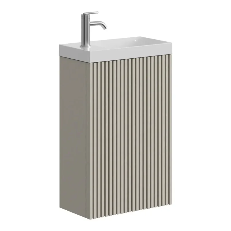Crosswater Limit 400mm Cloakroom Wall Hung Door Unit Warm Stone detail view - Image 3