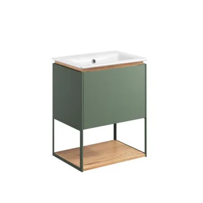 Crosswater Mada Shelf & Frame 500 Sage Green detail view - Image 2