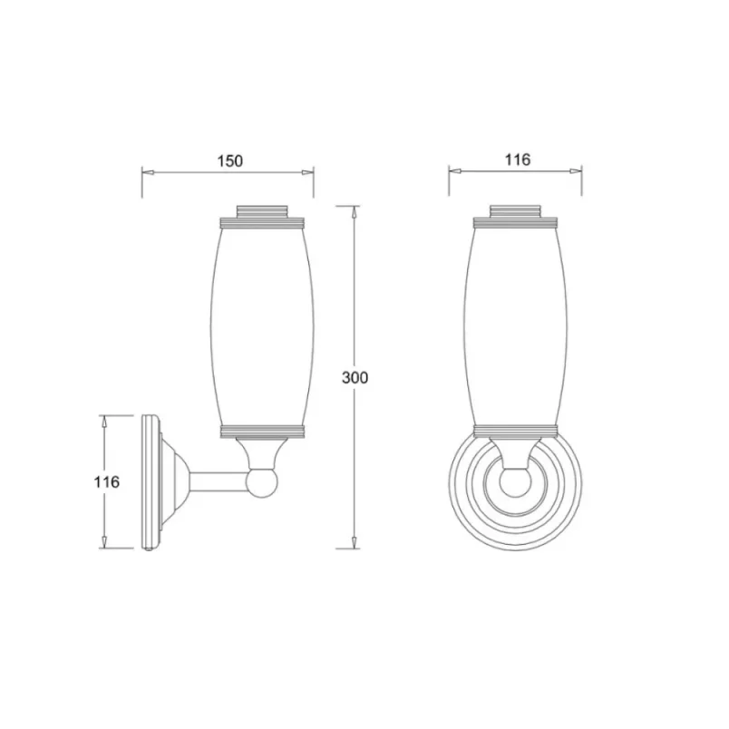 Burlington Round Base Tube Frosted Glass Shade Brushed Nickel detail view - Image 2