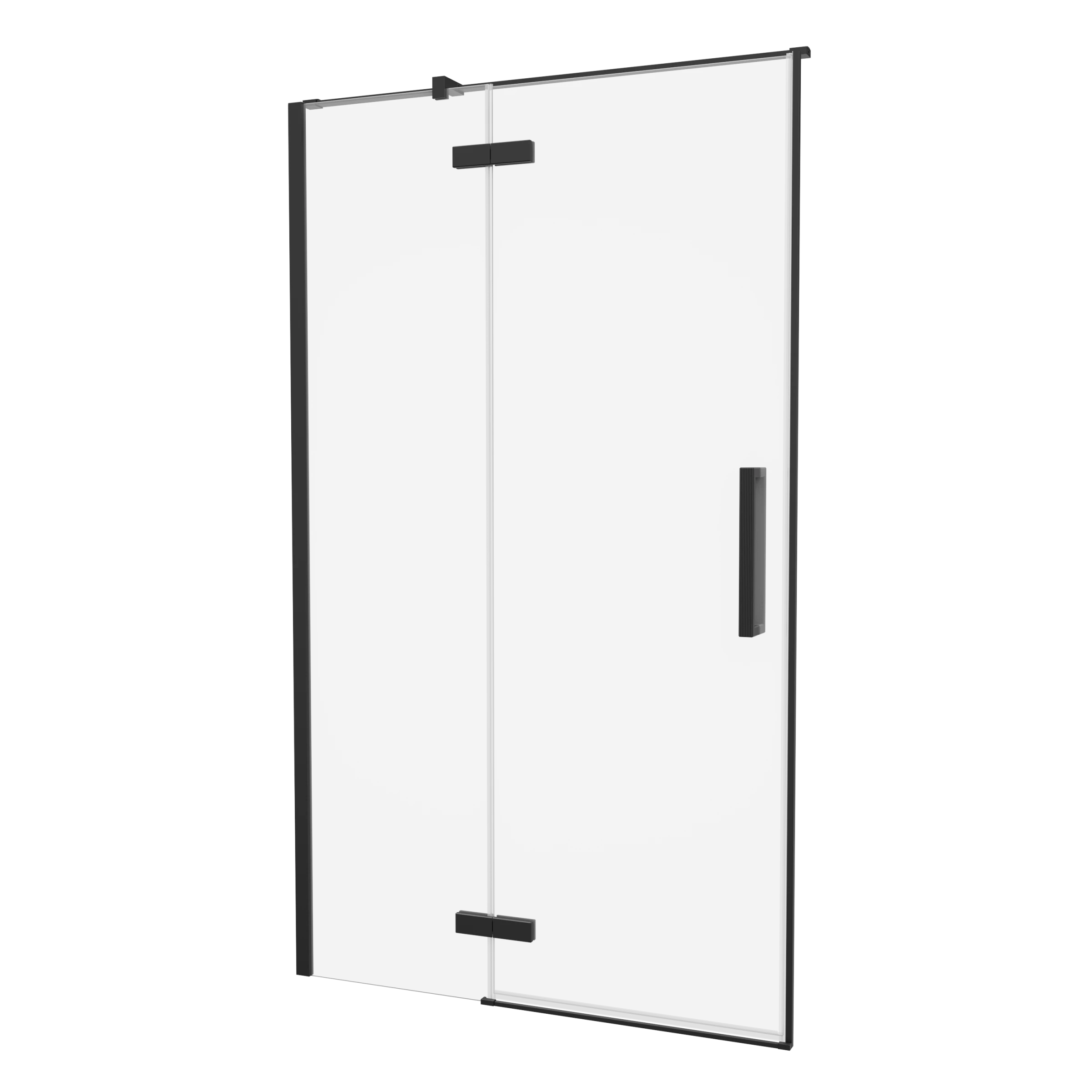 Crosswater Asura Hinged Door with Inline Fixed panel 1200 Matt Black