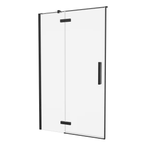 Crosswater Asura Hinged Door with Inline Fixed panel 1200 Matt Black