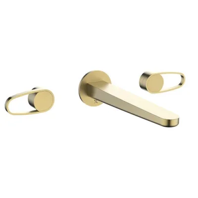 Crosswater Lazo Basin 3 Hole Set Brushed Brass detail view - Image 2
