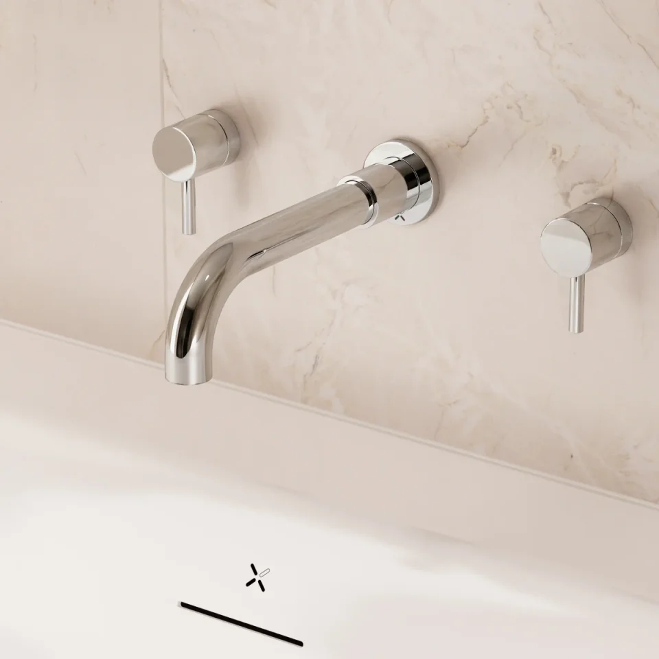 Crosswater Fusion Bath Filler Wall Mounted Chrome detail view - Image 6