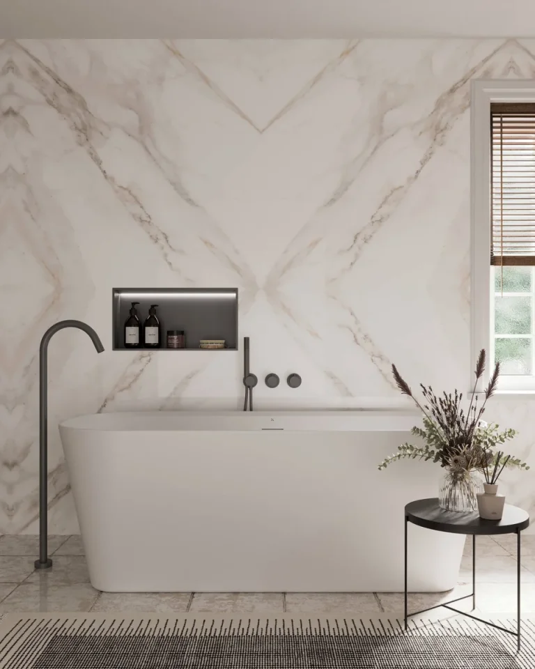 Crosswater Carne Free Standing Bath with Overflow and Waste 1500 x 750mm Gloss White detail view - Image 3