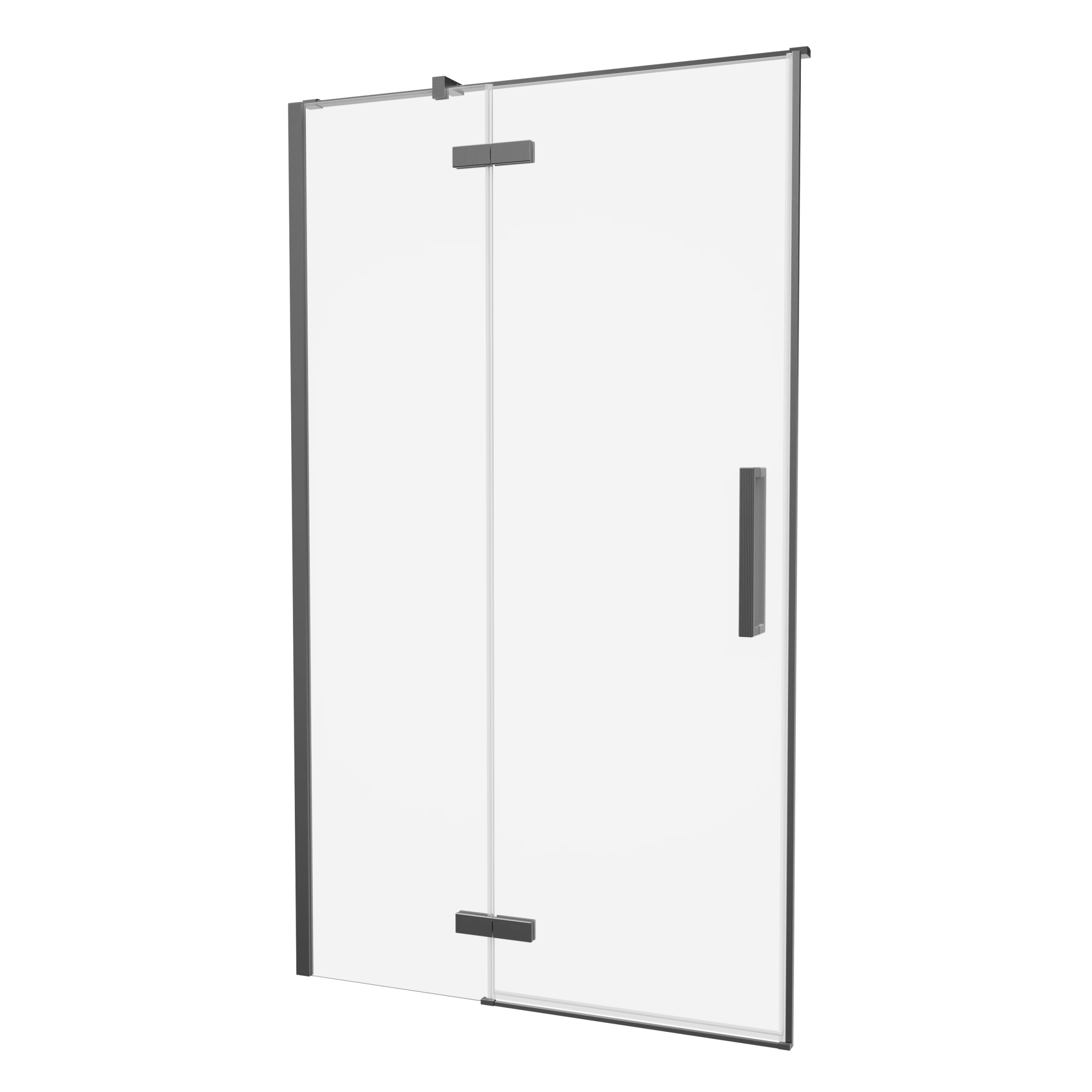 Crosswater Asura Hinged Door with Inline Fixed Panel 1400 Slate