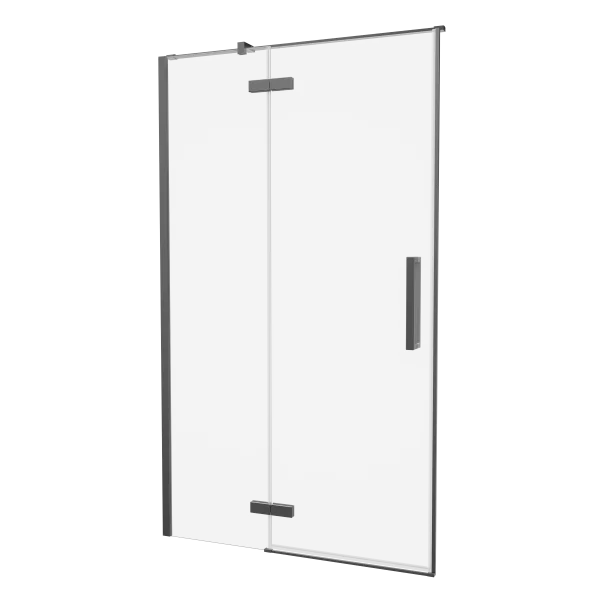 Crosswater Asura Hinged Door with Inline Fixed Panel 1400 Slate
