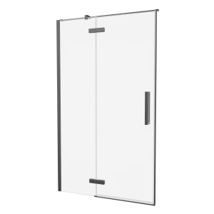 Crosswater Asura Hinged Door with Inline Fixed Panel 1400 Slate