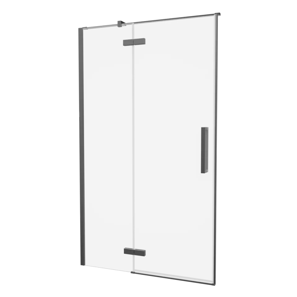Crosswater Asura Hinged Door with Inline Fixed Panel 1400 Slate product image - Image 1