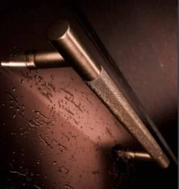 Crosswater Optix Knurled Handle Brushed Bronze detail view - Image 2