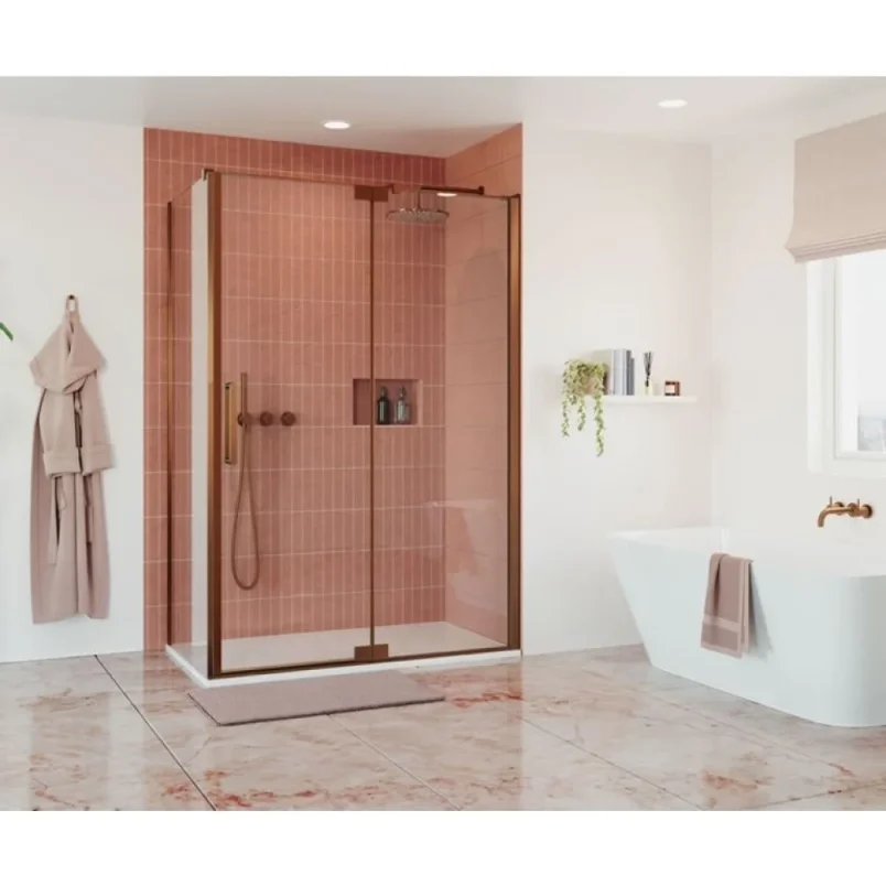 Crosswater Optix Pivot Door Inline Panel 1000 Brushed Bronze product image - Image 2