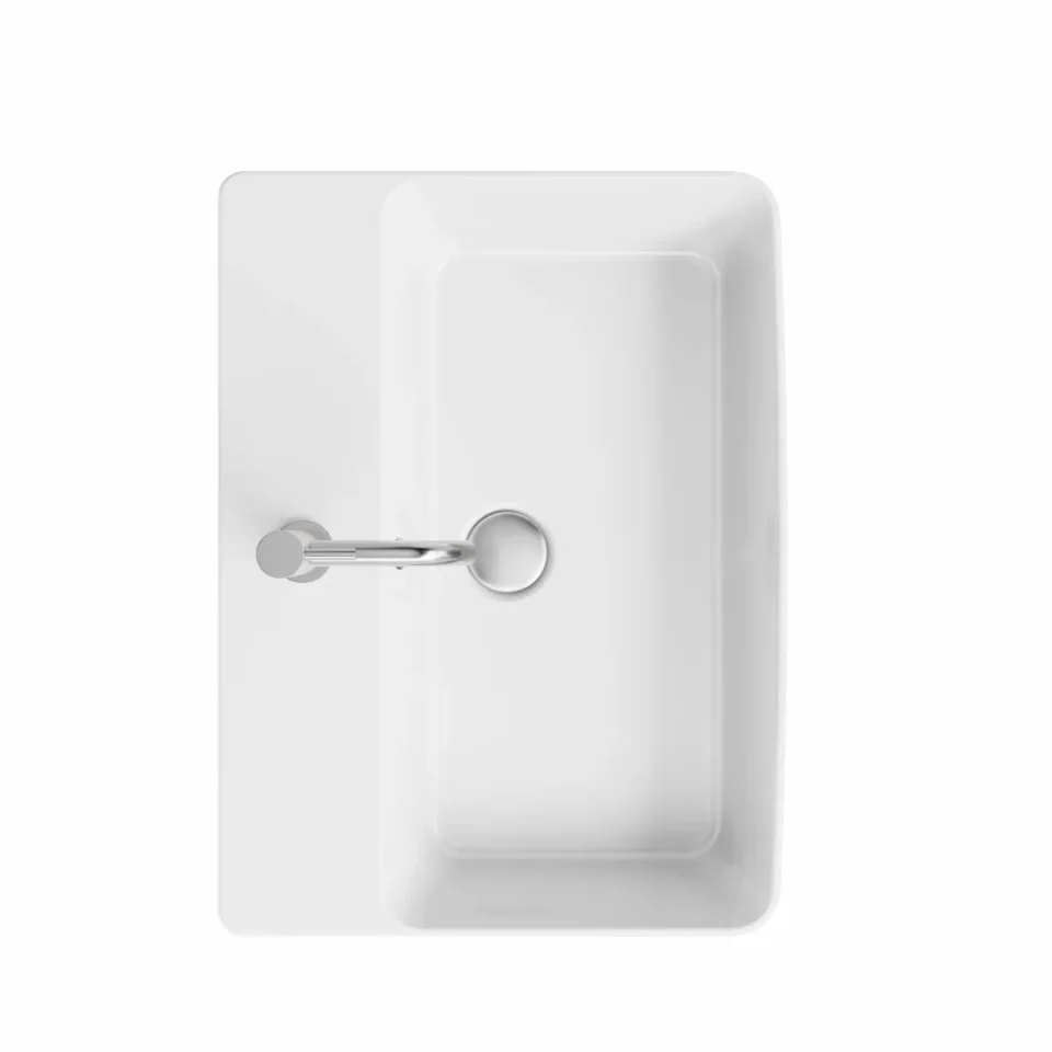 Crosswater Libra Semi Recessed Basin 56x42 1th Gloss White product image - Image 3