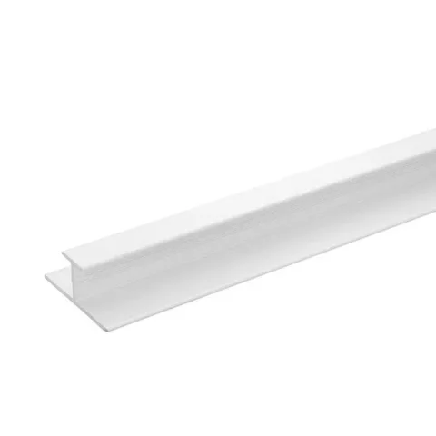 Crosswater Aluminium Extrusion H Join 11mm 2450mm White detail view - Image 2