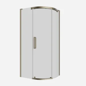 Crosswater Optix Offset Quadrant 1000x800 Box A Right Hand Fixed Panel Brushed Brass