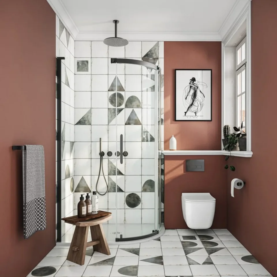 Crosswater Optix Offset Quadrant 1000x800 Left Hand Slate detail view - Image 2