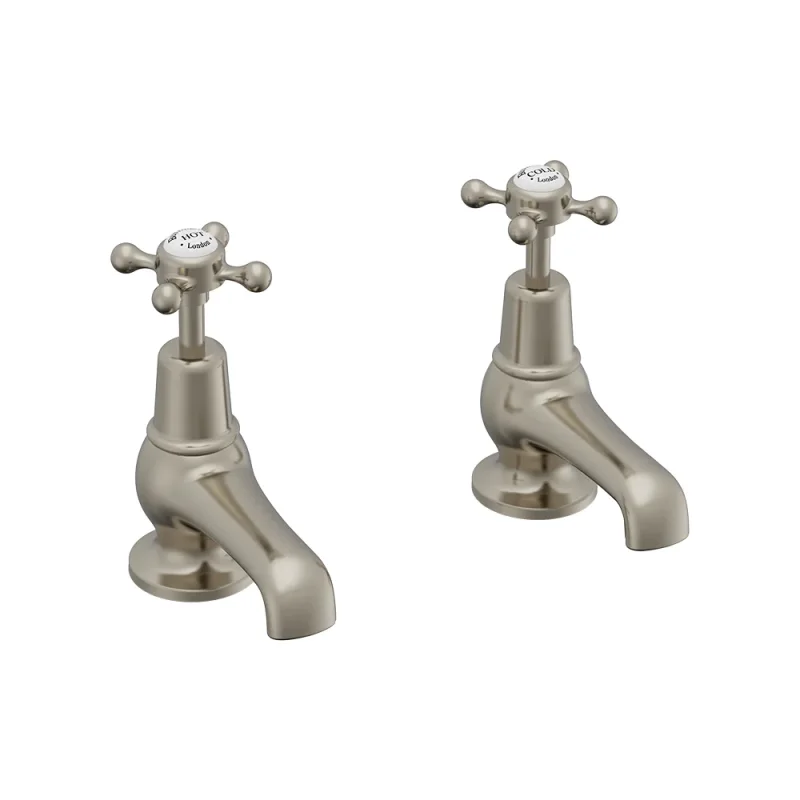 Burlington Claremont 3" Basin Taps Brushed Nickel product image - Image 3