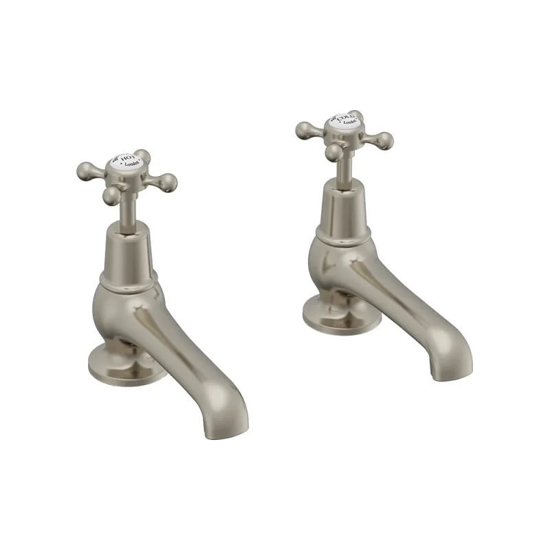 Burlington Claremont 5" Basin Taps Brushed Nickel product image - Image 3
