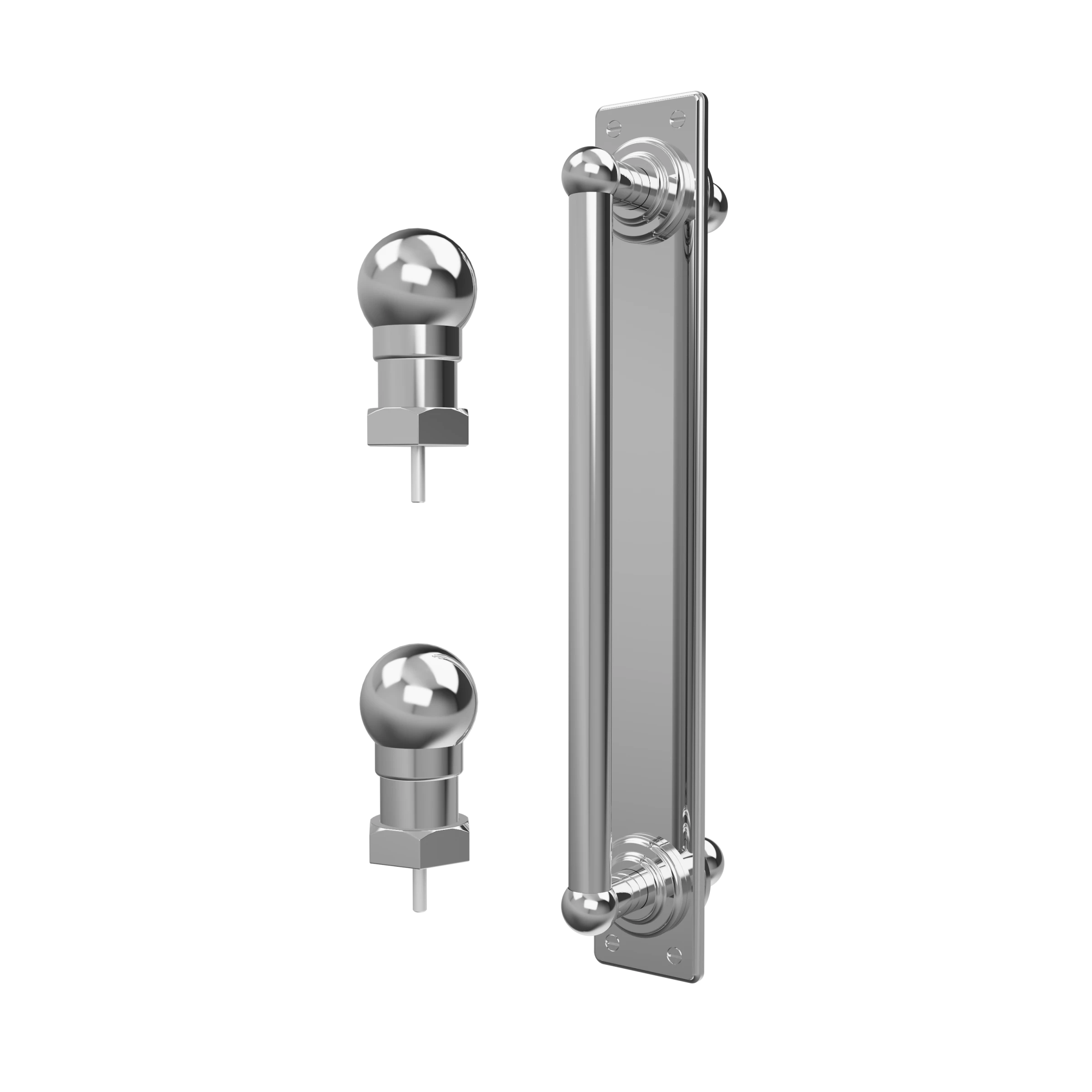 Burlington Classique 1850 Handle With Back Plate & Finials (pair) Chrome